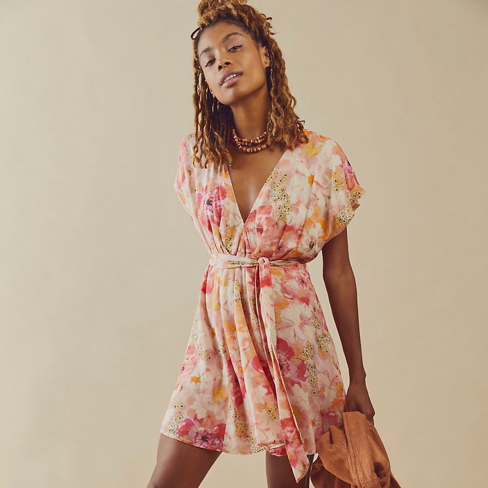 🌸- Free people Freddie Tie Mini Dress *price firm*